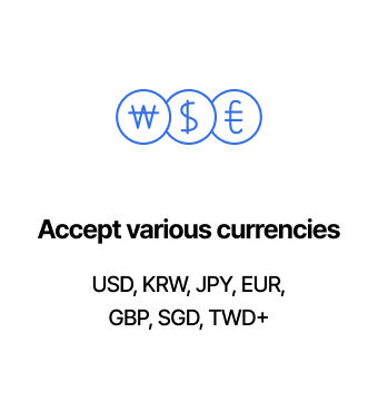 Accept various currencies